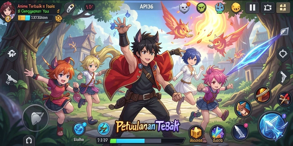 Tampilan gameplay seru dari API36 dengan karakter anime yang menakjubkan.