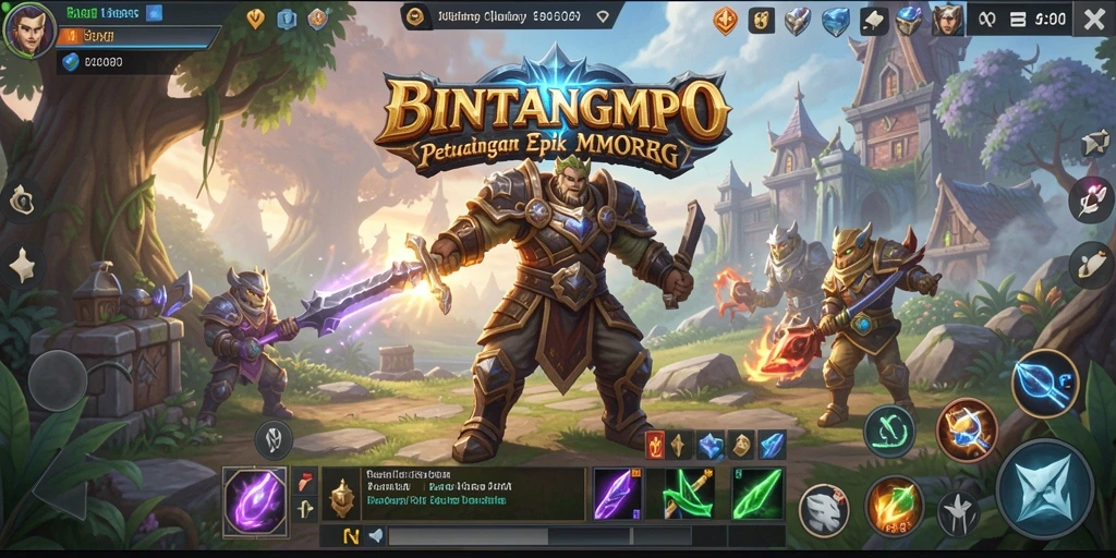 Tampilan gameplay BINTANGMPO yang menarik dalam dunia MMORPG.