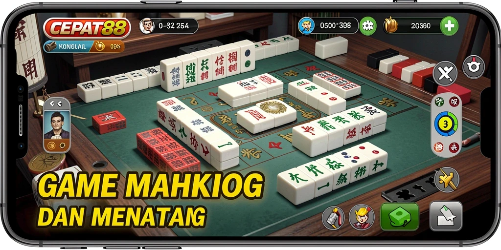 Tampilan utama gameplay <strong>CEPAT88</strong> yang menampilkan tantangan Mahjong.