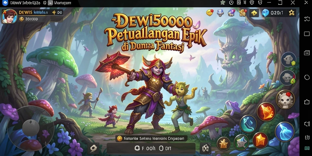 Tangkapan layar DEWI5000 menampilkan aksi pertempuran menarik di dunia fantasi.