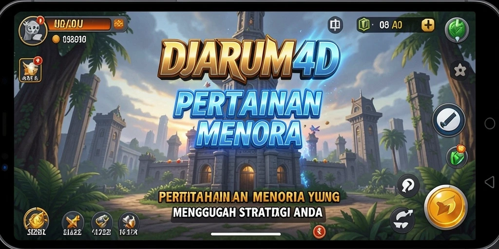 Tampilan gameplay DJARUM4D dengan menara yang siap menghadang musuh.