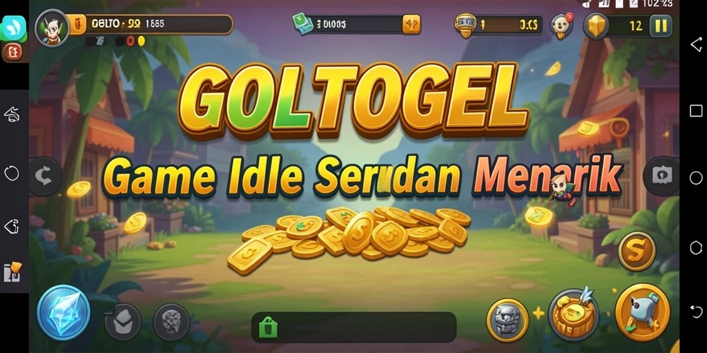 Tampilan gameplay GOLTOGEL yang menampilkan proses pengumpulan otomatis.