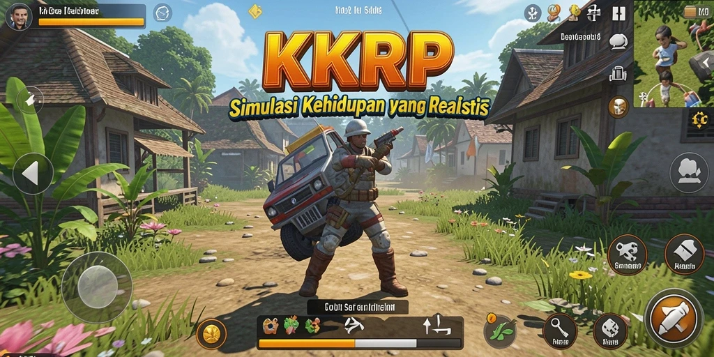 Tampilan gameplay KKRP yang menggambarkan interaksi karakter dan lingkungan.