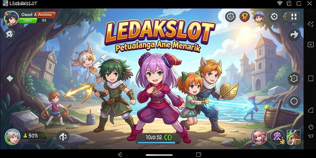 Tampilan gameplay LEDAKSLOT yang penuh warna dan menarik.