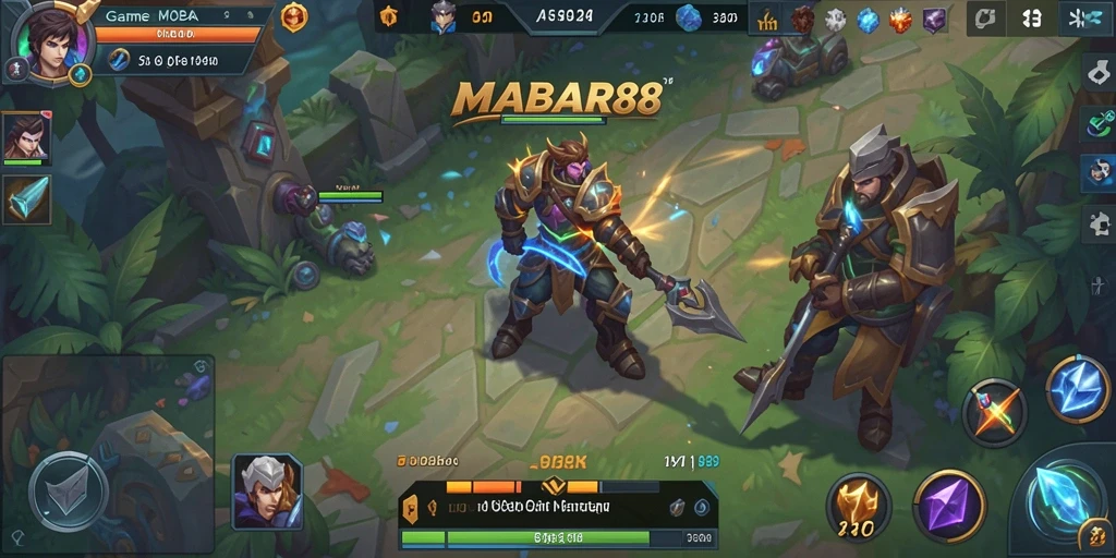 Tangkapan layar gameplay seru MABAR88 di arena pertempuran.
