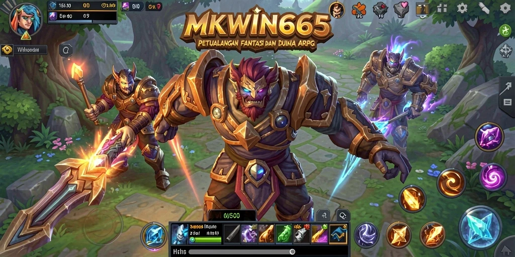 Tampilan aksi seru dari gameplay ARPG di MKWIN666.
