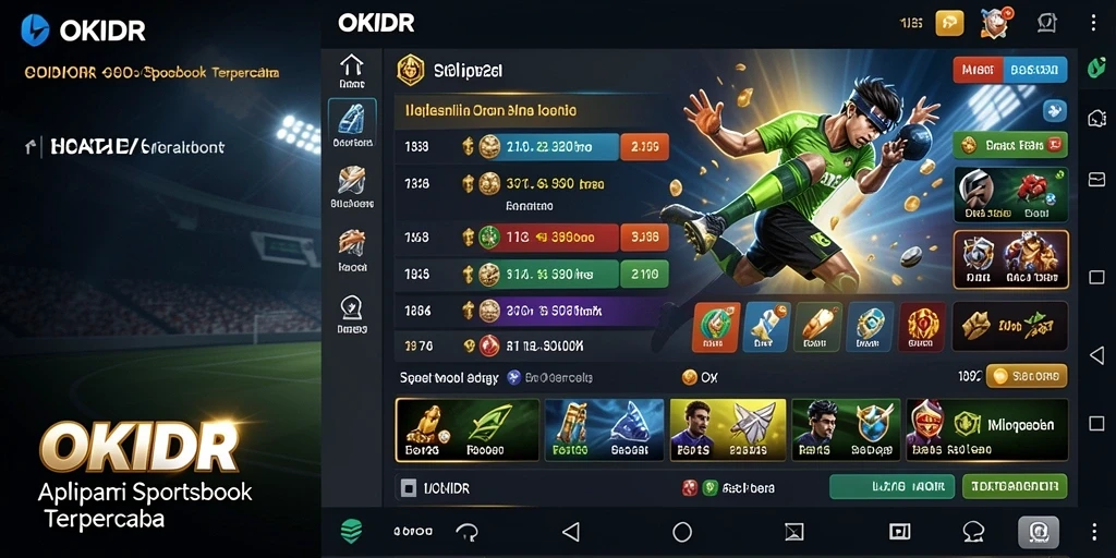 Screenshot utama OKIDR menampilkan antarmuka taruhan olahraga yang menarik.