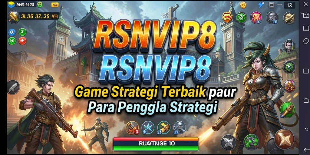 Screenshot RSNVIP8 menampilkan aksi pertempuran strategi yang seru.