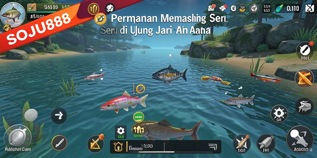 Tampilan gameplay unik dalam SOJU88 dengan berbagai jenis ikan.