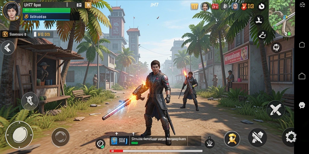 Gameplay UH77 menampilkan simulasi kehidupan sehari-hari yang menarik.