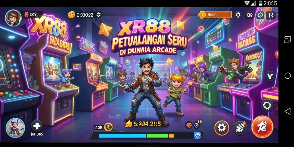 Screenshot XR88 menunjukkan aksi seru dalam gameplay arcade.